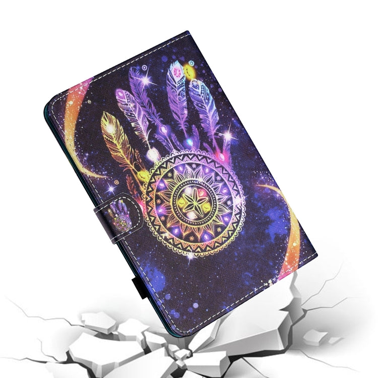 For Samsung Galaxy Tab A9 Coloured Drawing Stitching Flip PU Tablet Case with Sleep / Wake-up Function(Starry Sky Wind Chimes) - Galaxy Tab A9 by buy2fix | Online Shopping UK | buy2fix