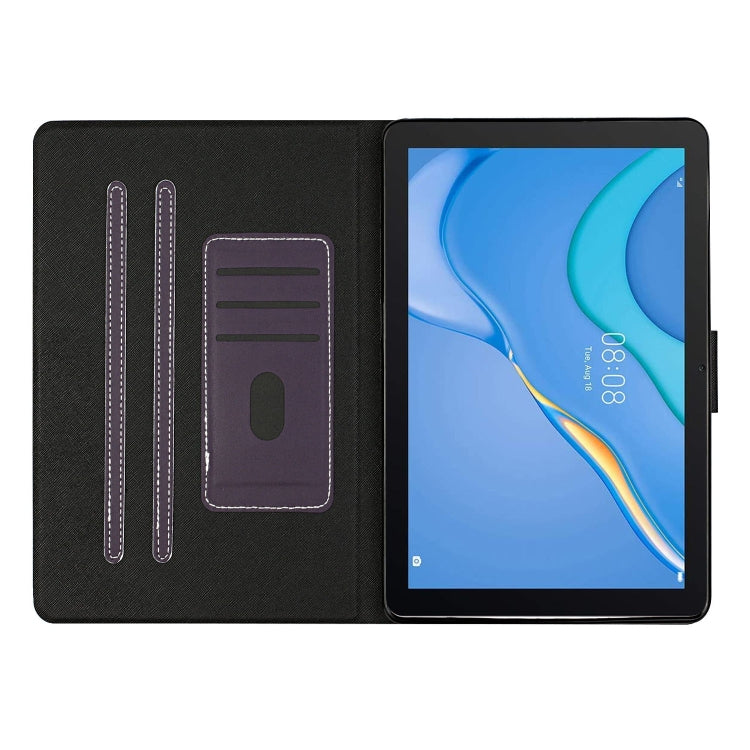 For Samsung Galaxy Tab A9 Pure Color PU Tablet Case with Sleep / Wake-up Function(Purple) - Galaxy Tab A9 by buy2fix | Online Shopping UK | buy2fix