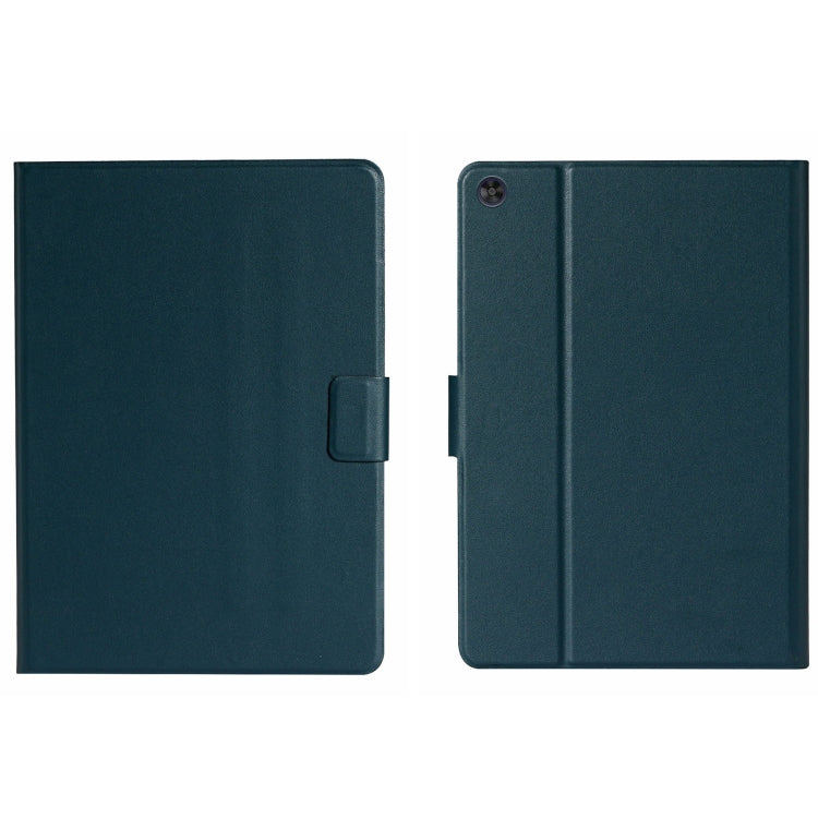 For Samsung Galaxy Tab A11 / A9 Pure Color PU Tablet Case with Sleep / Wake-up Function(Dark Green) by buy2fix