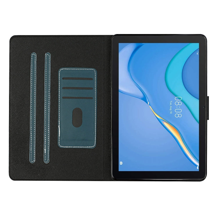 For Samsung Galaxy Tab A11 / A9 Pure Color PU Tablet Case with Sleep / Wake-up Function(Dark Green) by buy2fix