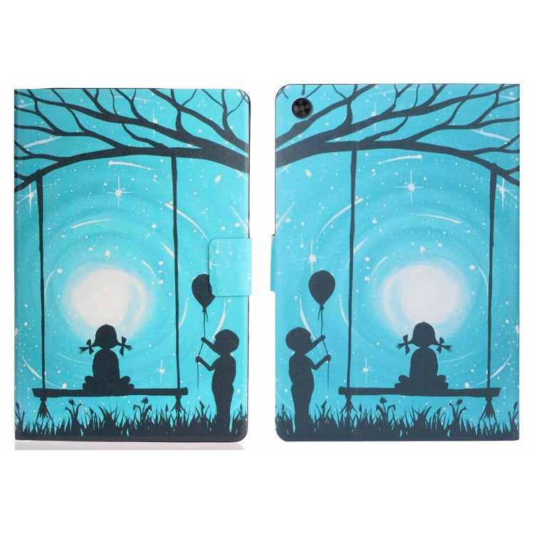 For Samsung Galaxy Tab A9+ Voltage Coloured Drawing Smart PU Tablet Case with Sleep / Wake-up Function(Lovers) - Galaxy Tab A9+ by buy2fix | Online Shopping UK | buy2fix