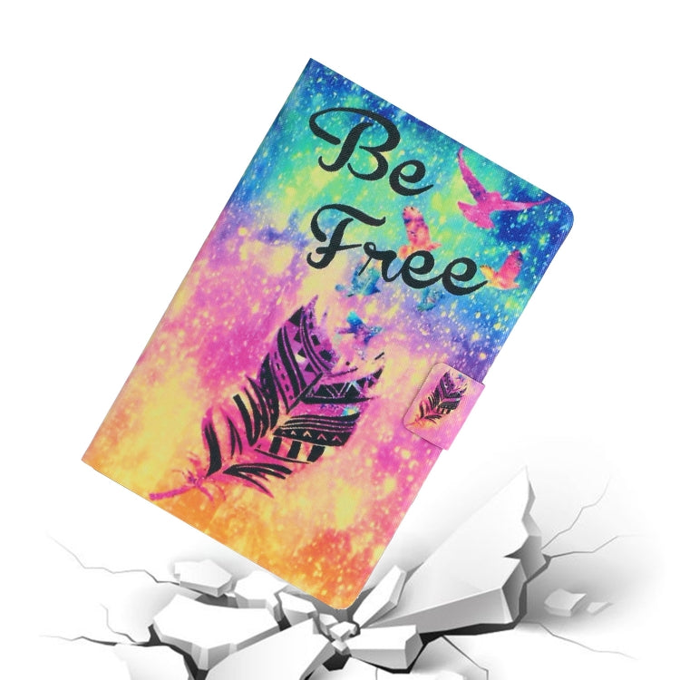 For Samsung Galaxy Tab A9+ Voltage Coloured Drawing Smart PU Tablet Case with Sleep / Wake-up Function(Feather) - Galaxy Tab A9+ by buy2fix | Online Shopping UK | buy2fix