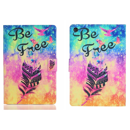For Samsung Galaxy Tab A9 Voltage Coloured Drawing Smart PU Tablet Case with Sleep / Wake-up Function(Feather) - Galaxy Tab A9 by buy2fix | Online Shopping UK | buy2fix