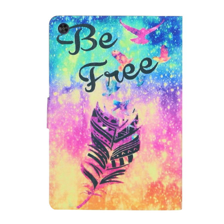 For Samsung Galaxy Tab A9 Voltage Coloured Drawing Smart PU Tablet Case with Sleep / Wake-up Function(Feather) - Galaxy Tab A9 by buy2fix | Online Shopping UK | buy2fix
