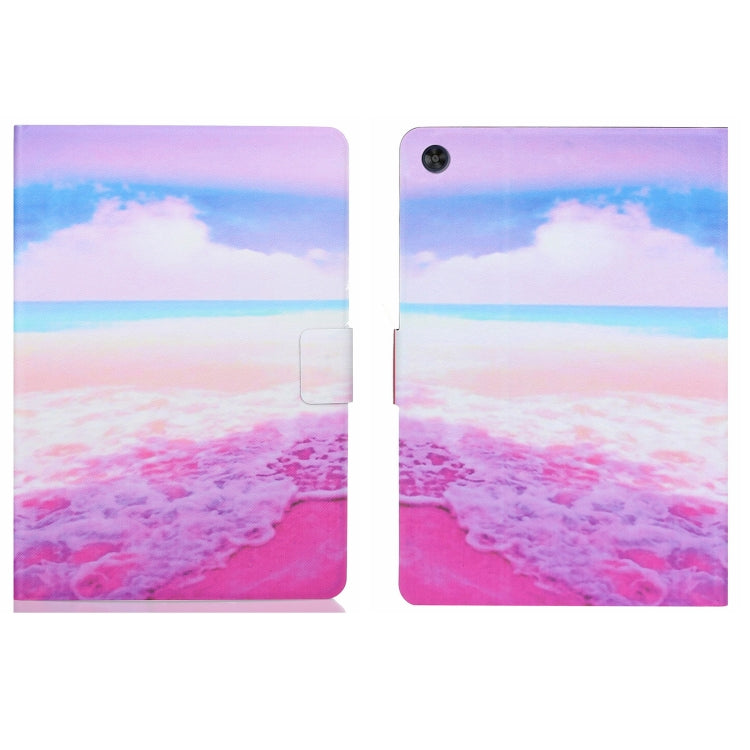 For Samsung Galaxy Tab A9+ Voltage Coloured Drawing Smart PU Tablet Case with Sleep / Wake-up Function(Pink Beach) - Galaxy Tab A9+ by buy2fix | Online Shopping UK | buy2fix
