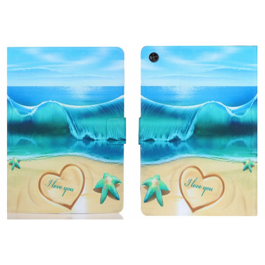 For Samsung Galaxy Tab A9+ Voltage Coloured Drawing Smart PU Tablet Case with Sleep / Wake-up Function(Blue Beach) - Galaxy Tab A9+ by buy2fix | Online Shopping UK | buy2fix