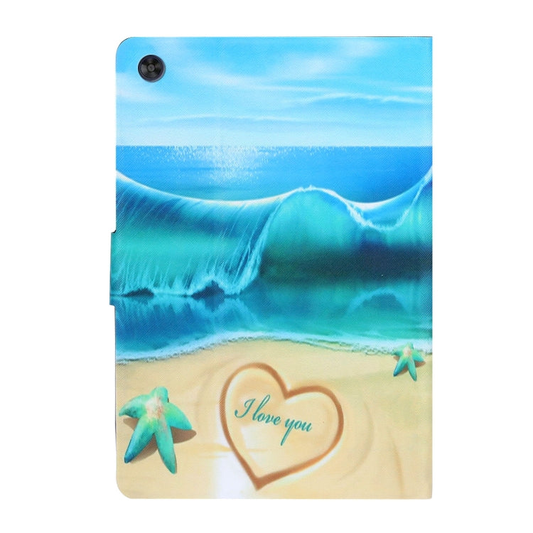 For Samsung Galaxy Tab A9+ Voltage Coloured Drawing Smart PU Tablet Case with Sleep / Wake-up Function(Blue Beach) - Galaxy Tab A9+ by buy2fix | Online Shopping UK | buy2fix