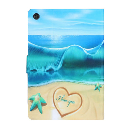 For Samsung Galaxy Tab A9+ Voltage Coloured Drawing Smart PU Tablet Case with Sleep / Wake-up Function(Blue Beach) - Galaxy Tab A9+ by buy2fix | Online Shopping UK | buy2fix