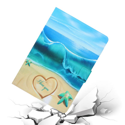 For Samsung Galaxy Tab A9+ Voltage Coloured Drawing Smart PU Tablet Case with Sleep / Wake-up Function(Blue Beach) - Galaxy Tab A9+ by buy2fix | Online Shopping UK | buy2fix