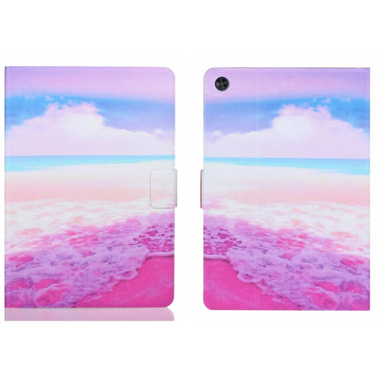 For Samsung Galaxy Tab A9 Voltage Coloured Drawing Smart PU Tablet Case with Sleep / Wake-up Function(Pink Beach) - Galaxy Tab A9 by buy2fix | Online Shopping UK | buy2fix
