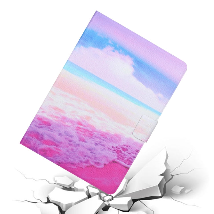 For Samsung Galaxy Tab A9 Voltage Coloured Drawing Smart PU Tablet Case with Sleep / Wake-up Function(Pink Beach) - Galaxy Tab A9 by buy2fix | Online Shopping UK | buy2fix