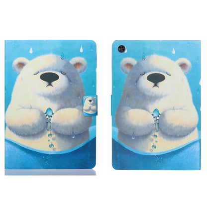For Samsung Galaxy Tab A9 Voltage Coloured Drawing Smart PU Tablet Case with Sleep / Wake-up Function(Polar Bear) - Galaxy Tab A9 by buy2fix | Online Shopping UK | buy2fix
