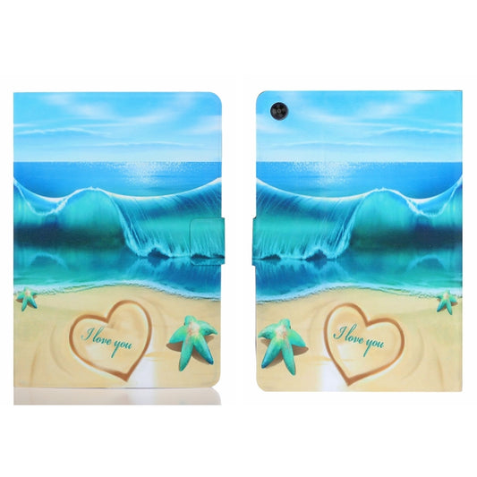 For Samsung Galaxy Tab A9 Voltage Coloured Drawing Smart PU Tablet Case with Sleep / Wake-up Function(Blue Beach) - Galaxy Tab A9 by buy2fix | Online Shopping UK | buy2fix