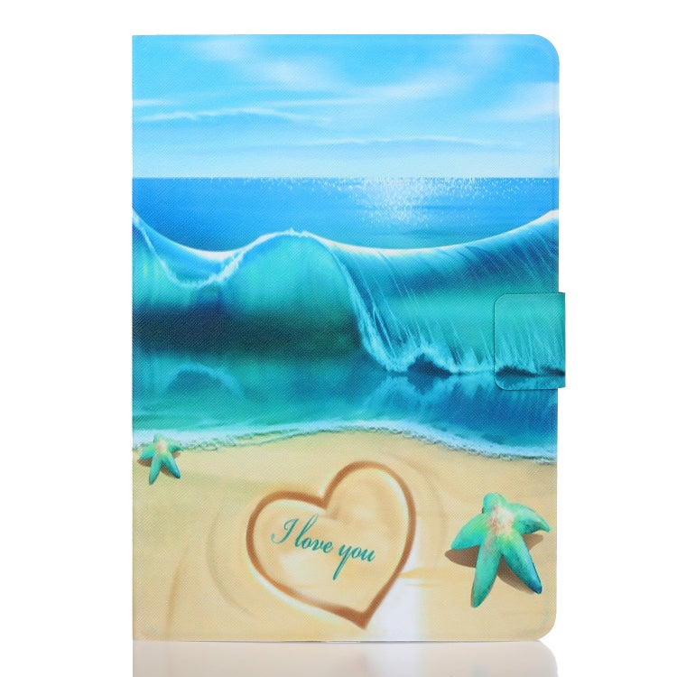 For Samsung Galaxy Tab A9 Voltage Coloured Drawing Smart PU Tablet Case with Sleep / Wake-up Function(Blue Beach) - Galaxy Tab A9 by buy2fix | Online Shopping UK | buy2fix