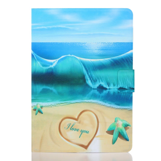 For Samsung Galaxy Tab A9 Voltage Coloured Drawing Smart PU Tablet Case with Sleep / Wake-up Function(Blue Beach) - Galaxy Tab A9 by buy2fix | Online Shopping UK | buy2fix