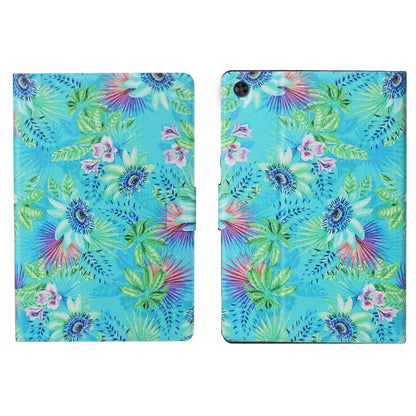 For Samsung Galaxy Tab A9+ Voltage Coloured Drawing Smart PU Tablet Case with Sleep / Wake-up Function(Flowers) - Galaxy Tab A9+ by buy2fix | Online Shopping UK | buy2fix