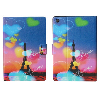 For Samsung Galaxy Tab A9 Voltage Coloured Drawing Smart PU Tablet Case with Sleep / Wake-up Function(Romantic Tower) - Galaxy Tab A9 by buy2fix | Online Shopping UK | buy2fix