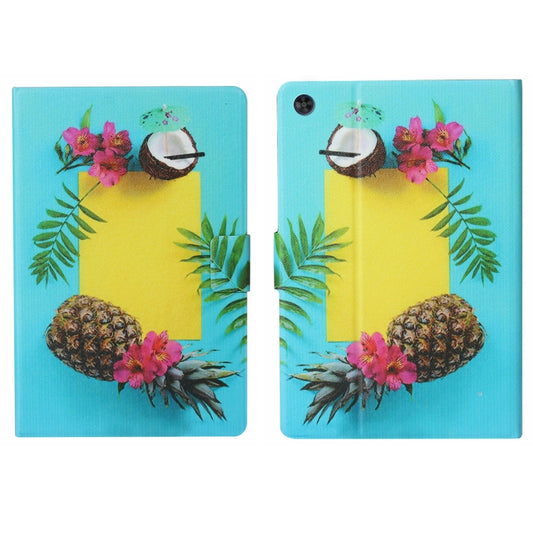 For Samsung Galaxy Tab A9 Voltage Coloured Drawing Smart PU Tablet Case with Sleep / Wake-up Function(Pineapple) - Galaxy Tab A9 by buy2fix | Online Shopping UK | buy2fix