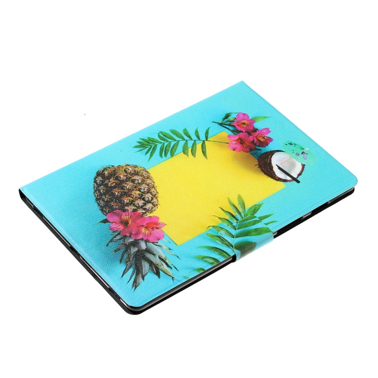 For Samsung Galaxy Tab A9 Voltage Coloured Drawing Smart PU Tablet Case with Sleep / Wake-up Function(Pineapple) - Galaxy Tab A9 by buy2fix | Online Shopping UK | buy2fix