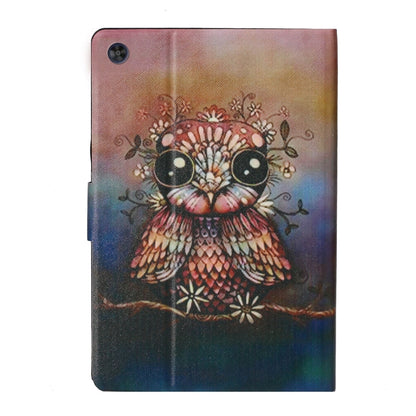 For Samsung Galaxy Tab A9 Voltage Coloured Drawing Smart PU Tablet Case with Sleep / Wake-up Function(Owl) - Galaxy Tab A9 by buy2fix | Online Shopping UK | buy2fix