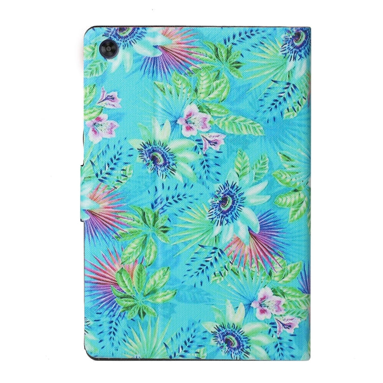 For Samsung Galaxy Tab A9 Voltage Coloured Drawing Smart PU Tablet Case with Sleep / Wake-up Function(Flowers) - Galaxy Tab A9 by buy2fix | Online Shopping UK | buy2fix
