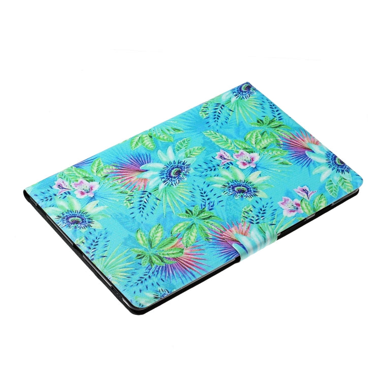 For Samsung Galaxy Tab A9 Voltage Coloured Drawing Smart PU Tablet Case with Sleep / Wake-up Function(Flowers) - Galaxy Tab A9 by buy2fix | Online Shopping UK | buy2fix