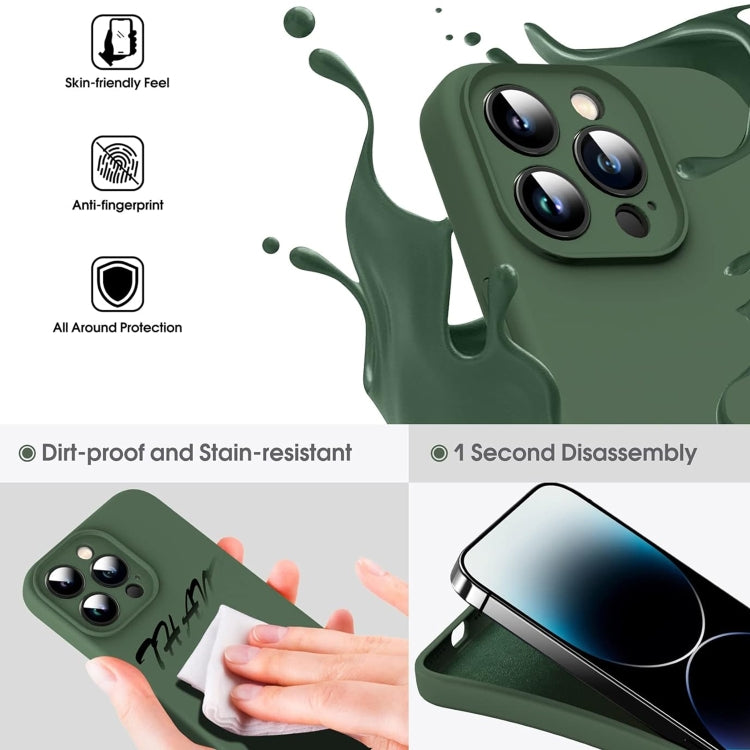 For iPhone 16 Pro Max Microfiber Liquid Silicone Shockproof Phone Case(Dark Green) by buy2fix