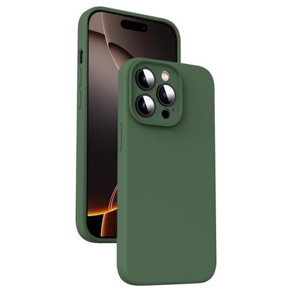 For iPhone 16 Pro Microfiber Liquid Silicone Shockproof Phone Case(Dark Green) by buy2fix
