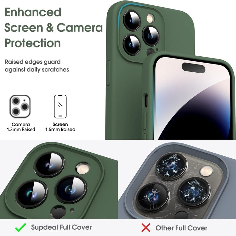 For iPhone 16 Pro Microfiber Liquid Silicone Shockproof Phone Case(Dark Green) by buy2fix