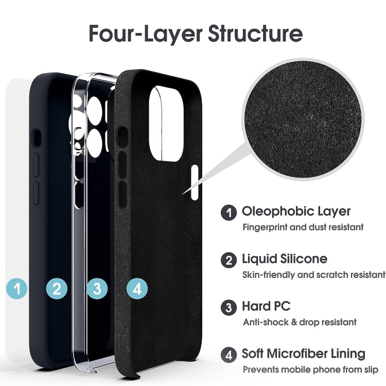 For iPhone 16 Pro Microfiber Liquid Silicone Shockproof Phone Case(Black) by buy2fix