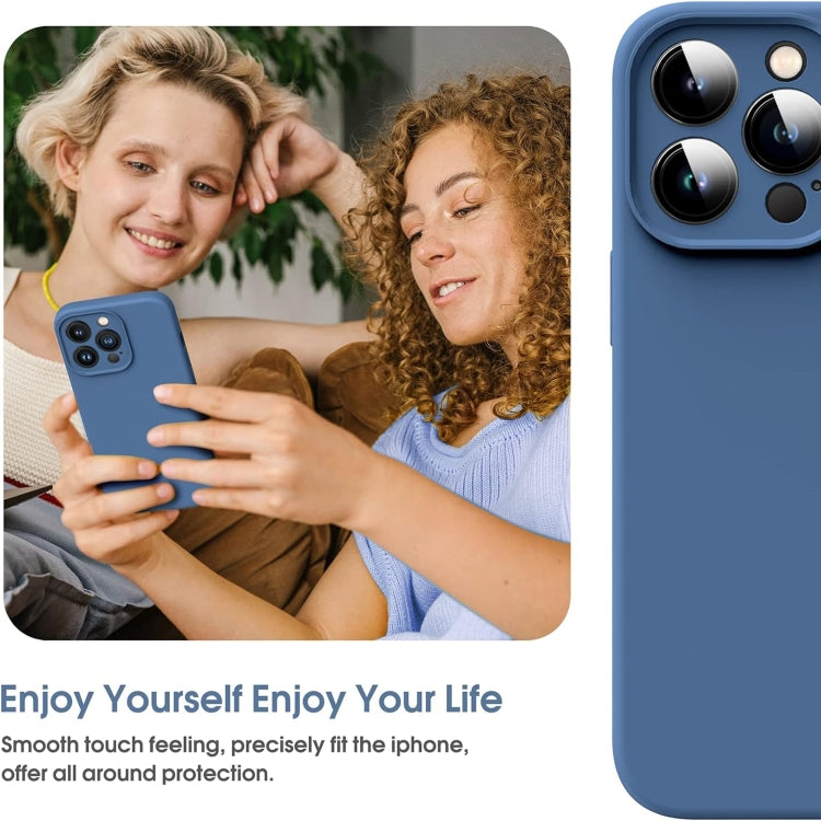 For iPhone 16 Pro Microfiber Liquid Silicone Shockproof Phone Case(Blue) by buy2fix