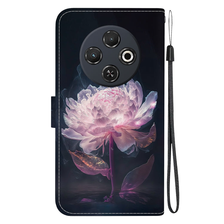 For Tecno Spark 30C Crystal Texture Colored Drawing Leather Phone Case(Purple Peony) by buy2fix