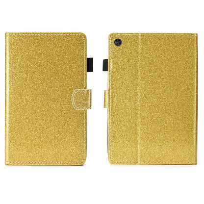 For Samsung Galaxy Tab A9+ Glitter Powder Smart PU Tablet Case with Sleep / Wake-up Function(Gold) - Galaxy Tab A9+ by buy2fix | Online Shopping UK | buy2fix