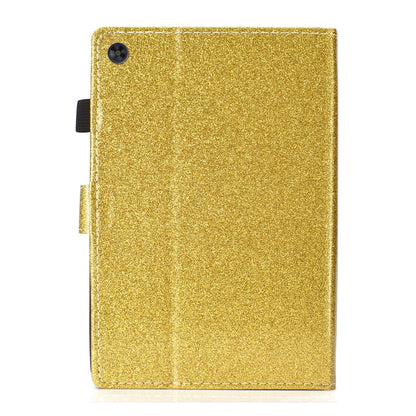 For Samsung Galaxy Tab A9+ Glitter Powder Smart PU Tablet Case with Sleep / Wake-up Function(Gold) - Galaxy Tab A9+ by buy2fix | Online Shopping UK | buy2fix