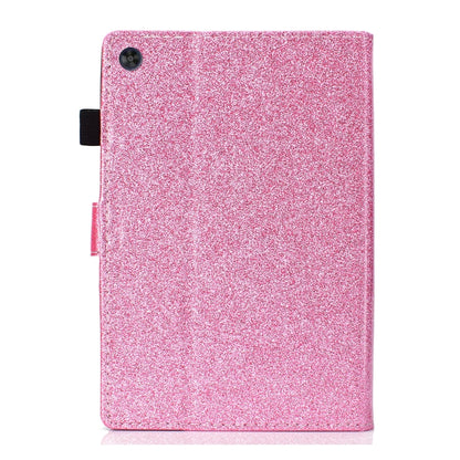 For Samsung Galaxy Tab A9 Glitter Powder Smart PU Tablet Case with Sleep / Wake-up Function(Pink) - Galaxy Tab A9 by buy2fix | Online Shopping UK | buy2fix