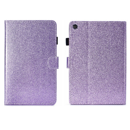 For Samsung Galaxy Tab A9 Glitter Powder Smart PU Tablet Case with Sleep / Wake-up Function(Purple) - Galaxy Tab A9 by buy2fix | Online Shopping UK | buy2fix
