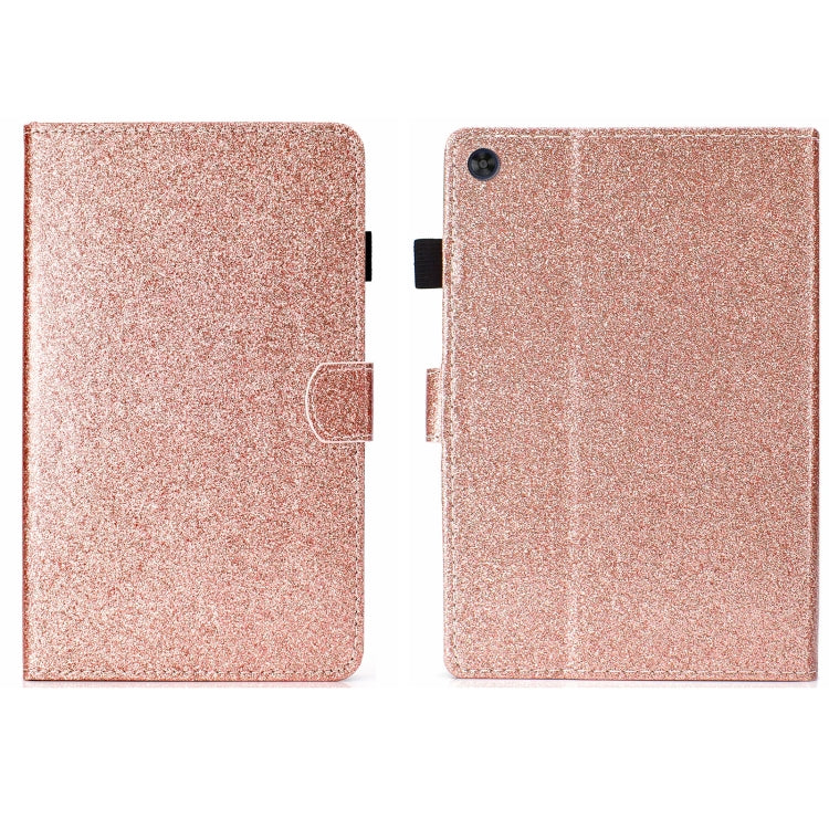 For Samsung Galaxy Tab A9 Glitter Powder Smart PU Tablet Case with Sleep / Wake-up Function(Rose Gold) - Galaxy Tab A9 by buy2fix | Online Shopping UK | buy2fix