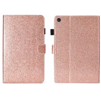 For Samsung Galaxy Tab A9 Glitter Powder Smart PU Tablet Case with Sleep / Wake-up Function(Rose Gold) - Galaxy Tab A9 by buy2fix | Online Shopping UK | buy2fix