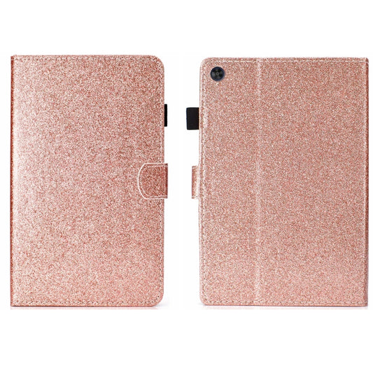 For Samsung Galaxy Tab A9 Glitter Powder Smart PU Tablet Case with Sleep / Wake-up Function(Rose Gold) - Galaxy Tab A9 by buy2fix | Online Shopping UK | buy2fix