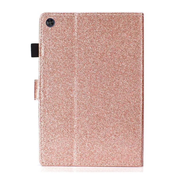 For Samsung Galaxy Tab A9 Glitter Powder Smart PU Tablet Case with Sleep / Wake-up Function(Rose Gold) - Galaxy Tab A9 by buy2fix | Online Shopping UK | buy2fix