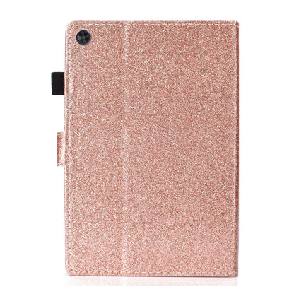 For Samsung Galaxy Tab A9 Glitter Powder Smart PU Tablet Case with Sleep / Wake-up Function(Rose Gold) - Galaxy Tab A9 by buy2fix | Online Shopping UK | buy2fix