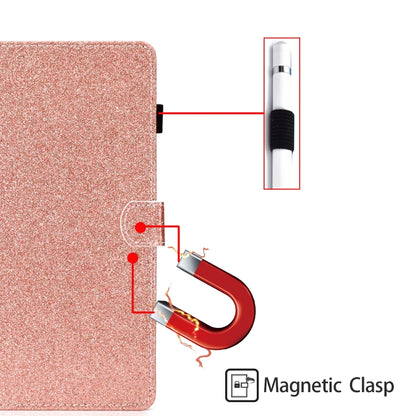 For Samsung Galaxy Tab A9 Glitter Powder Smart PU Tablet Case with Sleep / Wake-up Function(Rose Gold) - Galaxy Tab A9 by buy2fix | Online Shopping UK | buy2fix