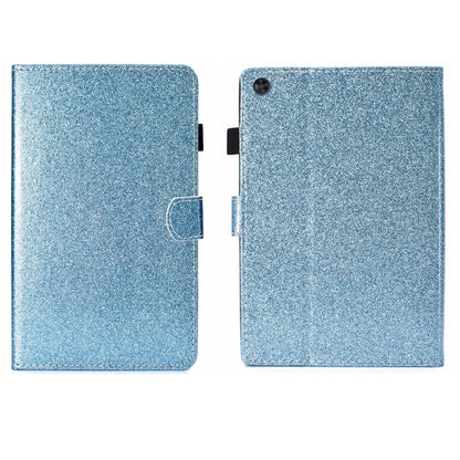 For Samsung Galaxy Tab A9 Glitter Powder Smart PU Tablet Case with Sleep / Wake-up Function(Blue) - Galaxy Tab A9 by buy2fix | Online Shopping UK | buy2fix
