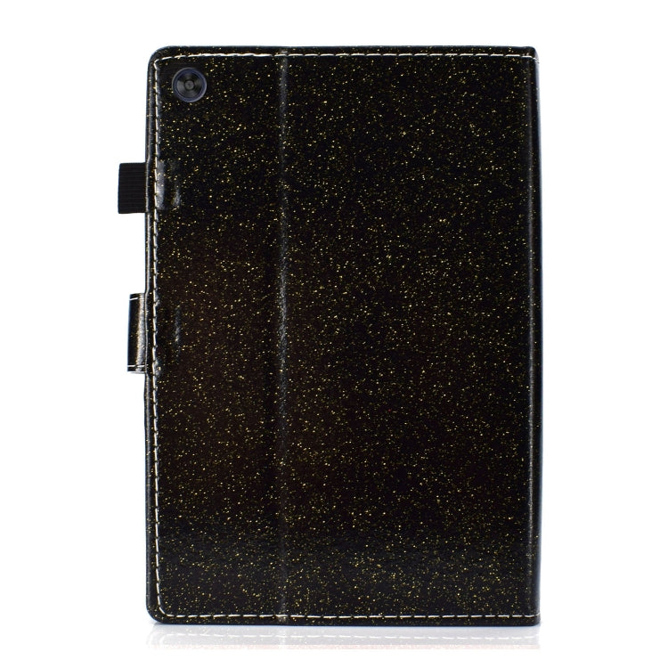 For Samsung Galaxy Tab A9 Glitter Powder Smart PU Tablet Case with Sleep / Wake-up Function(Black) - Galaxy Tab A9 by buy2fix | Online Shopping UK | buy2fix