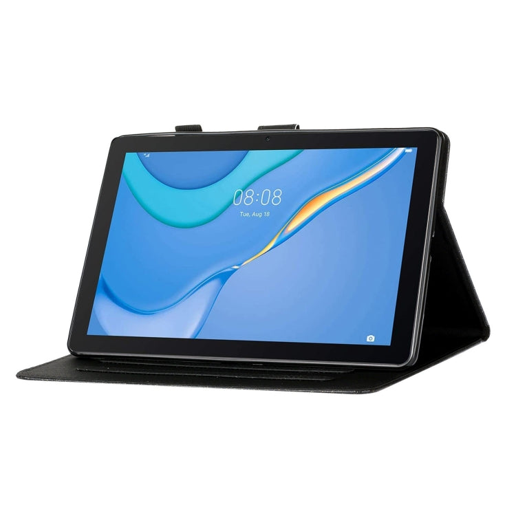 For Samsung Galaxy Tab A9 Glitter Powder Smart PU Tablet Case with Sleep / Wake-up Function(Black) - Galaxy Tab A9 by buy2fix | Online Shopping UK | buy2fix