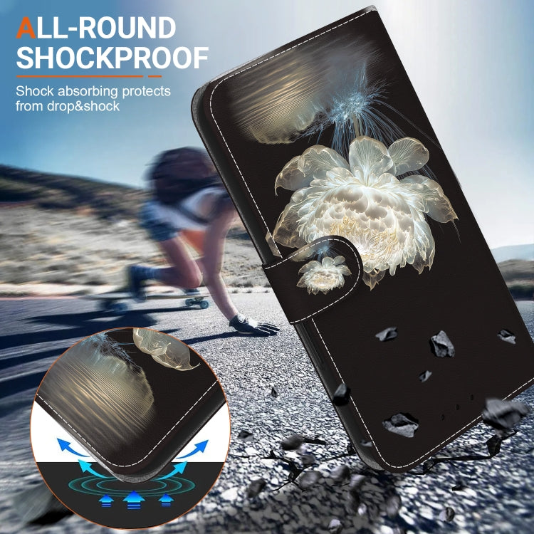 For Motorola Moto G Power 5G 2024 Crystal Texture Colored Drawing Leather Phone Case(Crystal Peony) by buy2fix