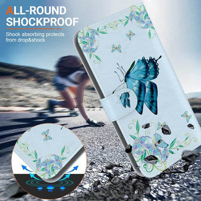 For Motorola Moto G Power 5G 2024 Crystal Texture Colored Drawing Leather Phone Case(Blue Pansies) by buy2fix