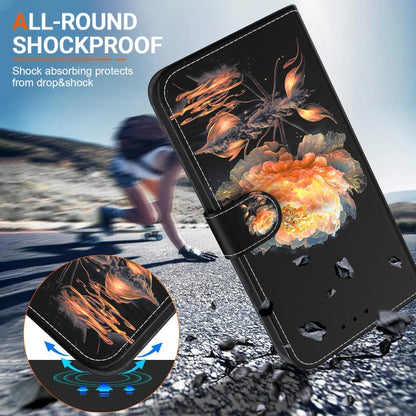 For Motorola Moto G Play 4G 2024 Crystal Texture Colored Drawing Leather Phone Case(Gold Peony) by buy2fix