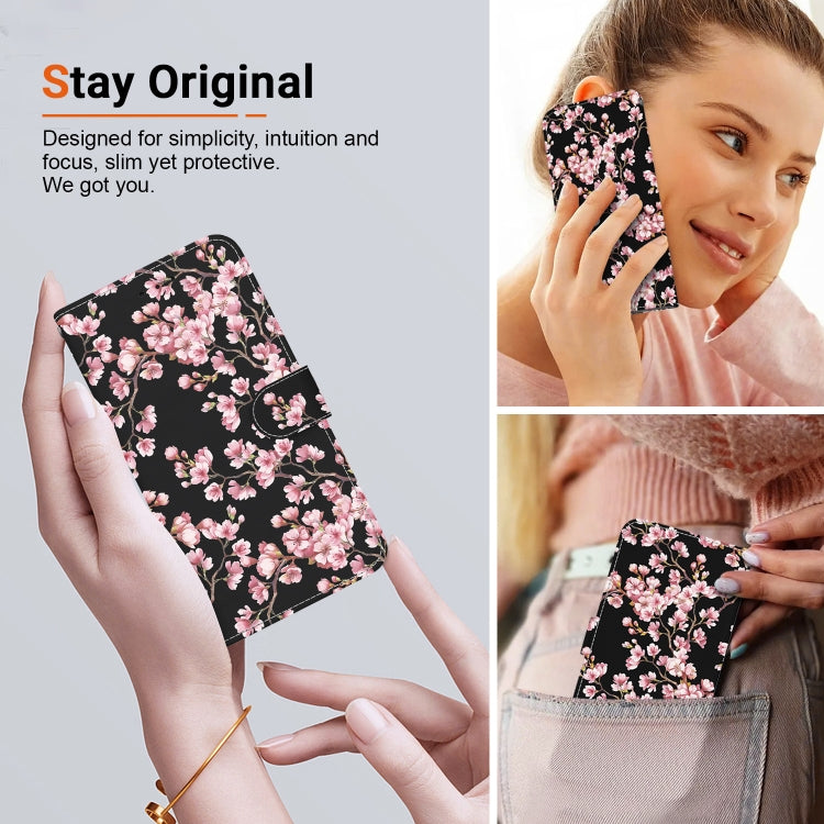 For Motorola Moto G Play 4G 2024 Crystal Texture Colored Drawing Leather Phone Case(Plum Bossom) by buy2fix