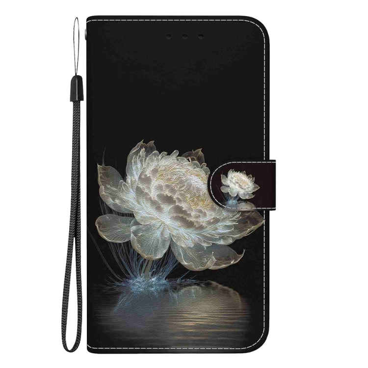 For Motorola Edge 2024 Crystal Texture Colored Drawing Leather Phone Case(Crystal Peony) by buy2fix